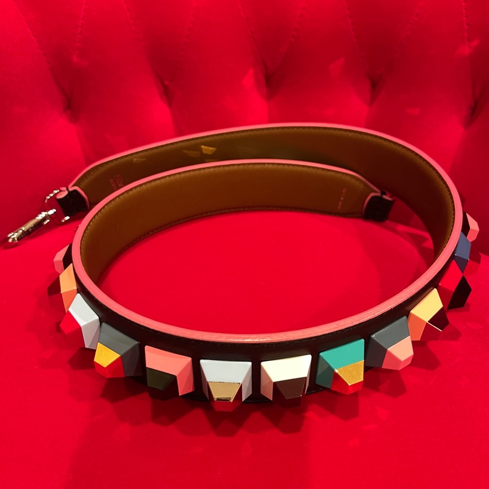 fendi studded leather strap you